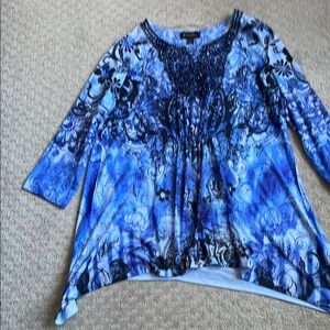 Blue Floral Women's Top